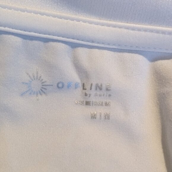 NWT Offline By Aerie Real Me White Long Sleeve Polo T-Shirt M - Picture 10 of 11